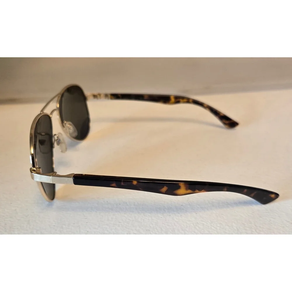 Floats‎ Italian Design Polarized Sunglasses Aviator Silver Tortoise Shell F4167